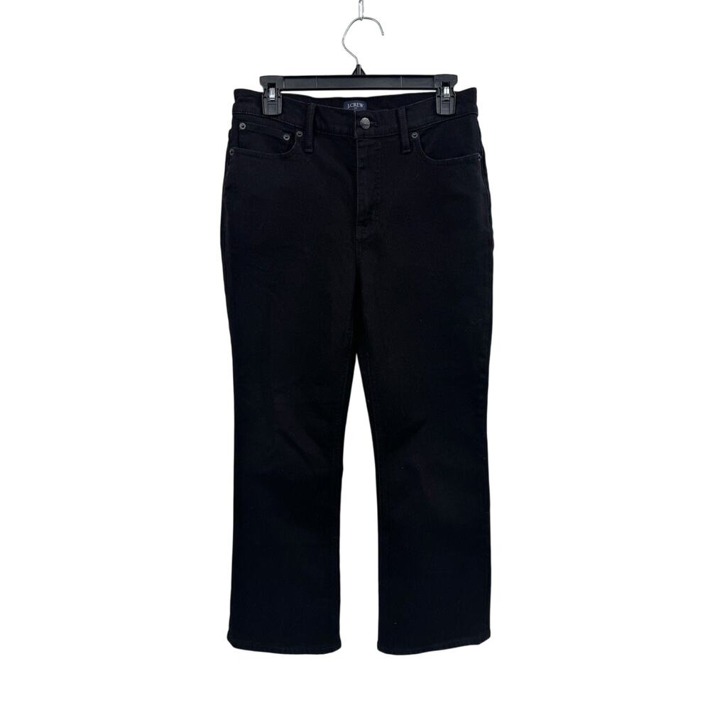 J.Crew Women’s Mid-Rise Flare Crop Jeans Black Stretch Pants Size 28